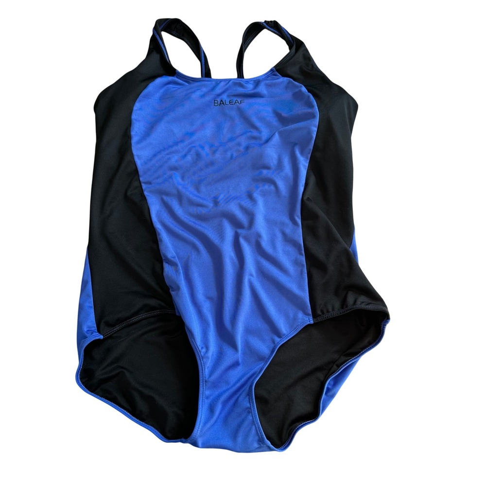 Baleaf Women's Blue‎ Black Racerback One Piece Swimsuit Athletic Size 44